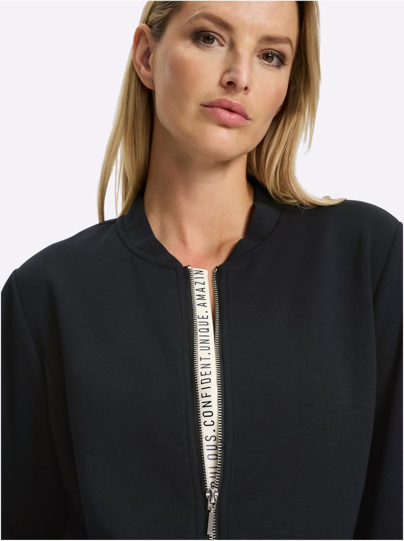 Veste Légère Bords Côtes Extensibles - Taille Standard - Helline Noir - Kiabi