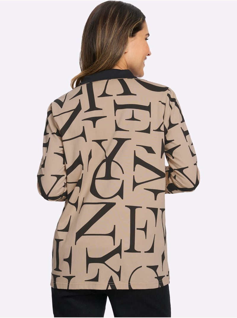 Veste Légère Col à Revers élégant - Taille Standard - Moda Vilona Noir Beige - Kiabi