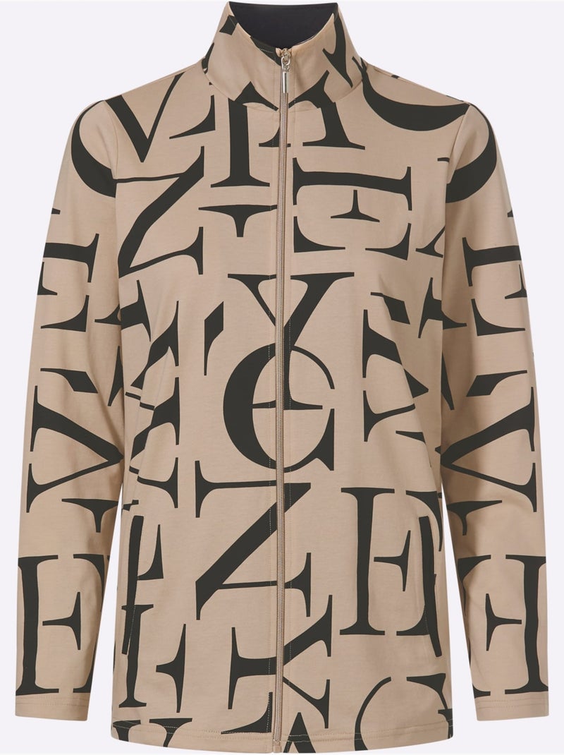 Veste Légère Col à Revers élégant - Taille Standard - Moda Vilona Noir Beige - Kiabi