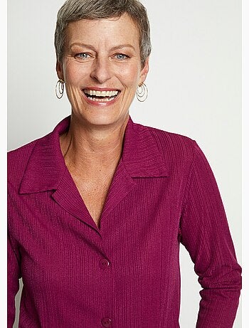 Veste légère col chemisier en maille - Afibel