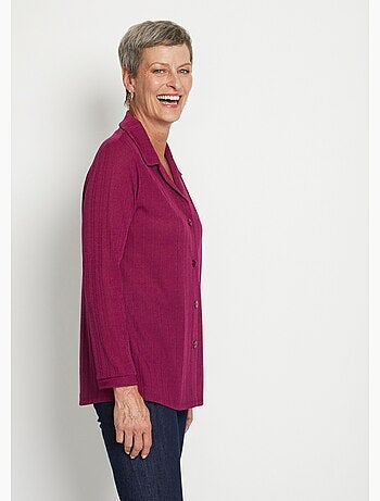 Veste légère col chemisier en maille