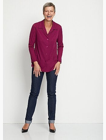 Veste légère col chemisier en maille