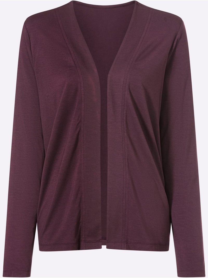 Veste Légère Coupe Ouverte Affinante - Taille Standard - Moda Vilona Noir Bordeaux - Kiabi