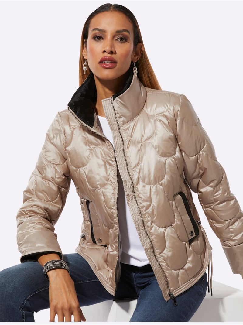 Veste légère en duvet duvet et plumes - taille standard - helline Noir Beige - Kiabi