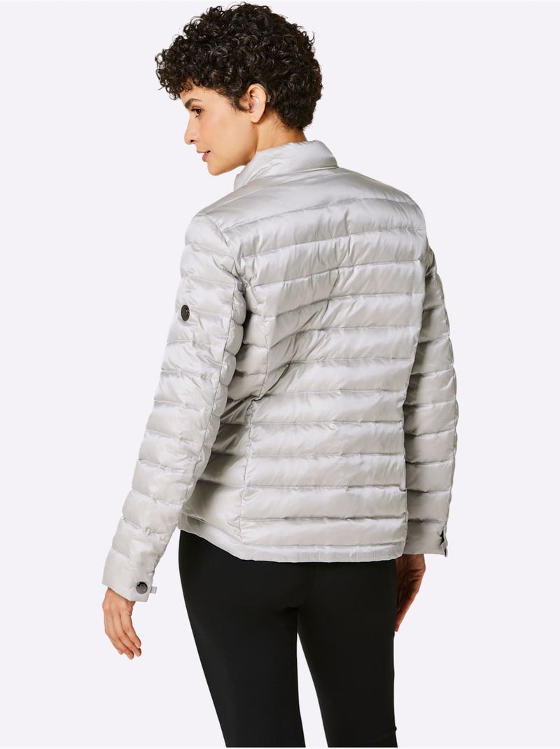 Veste Légère En Duvet Superbe Qualité Légèrement Brillante - Taille Standard - Helline Gris Gris clair - Kiabi