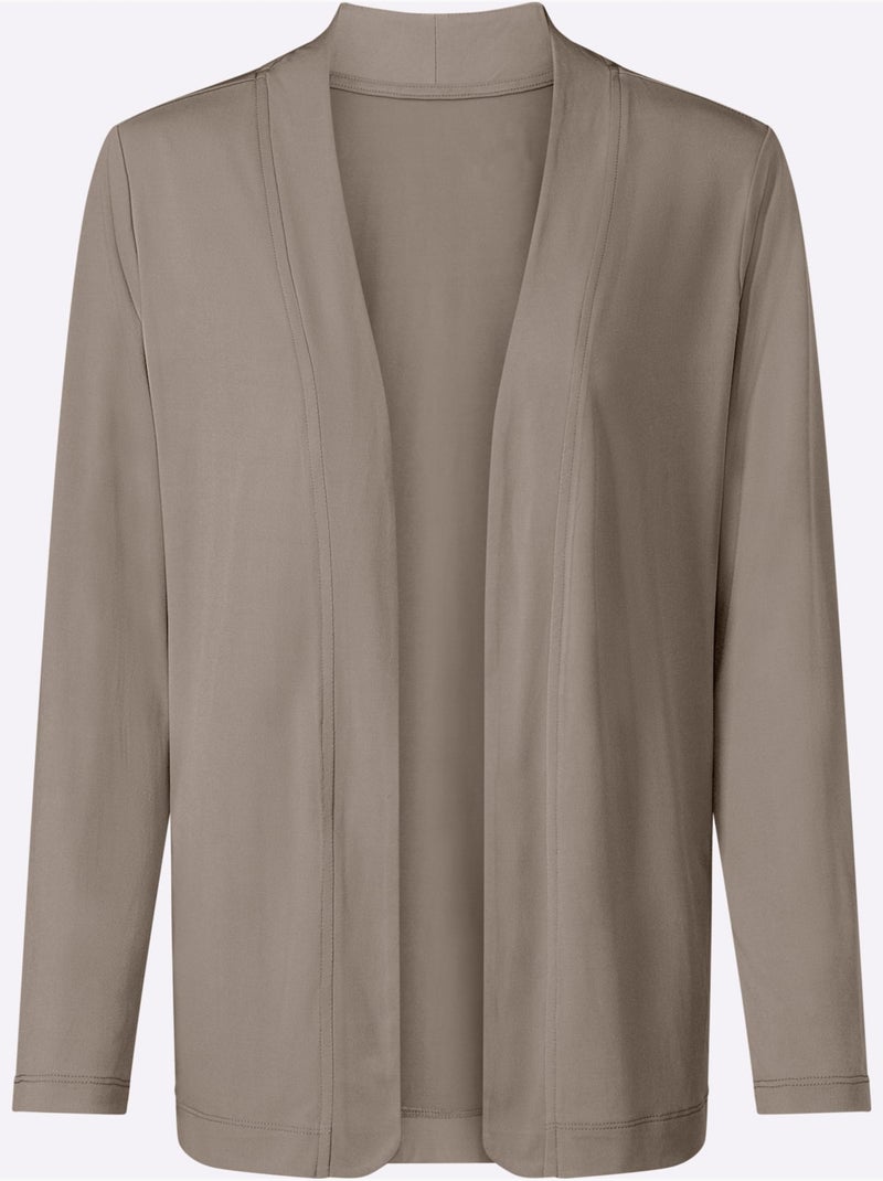 Veste légère fluide à coupe ouverte et bord arrondi - taille standard - witt Beige - Kiabi