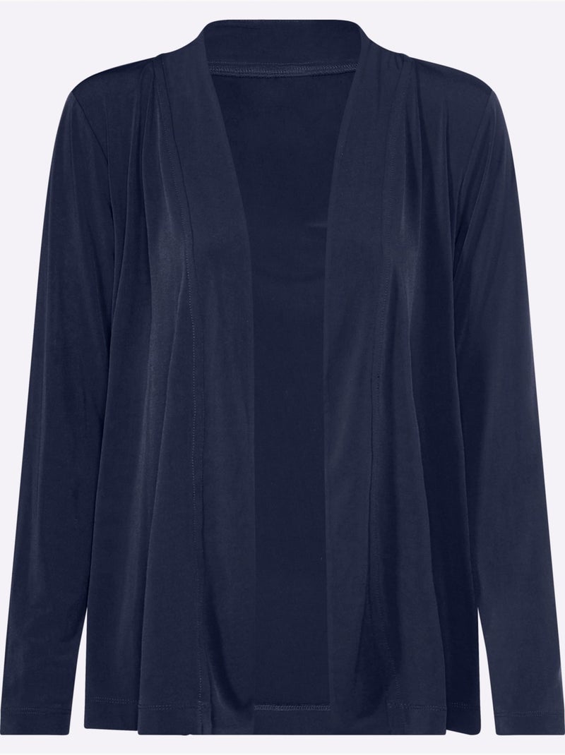 Veste légère fluide à coupe ouverte et bord arrondi - taille standard - witt Bleu marine - Kiabi