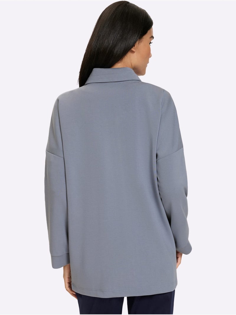 Veste légère large col montant avec coulisse - taille standard - helline Gris tourterelle - Kiabi