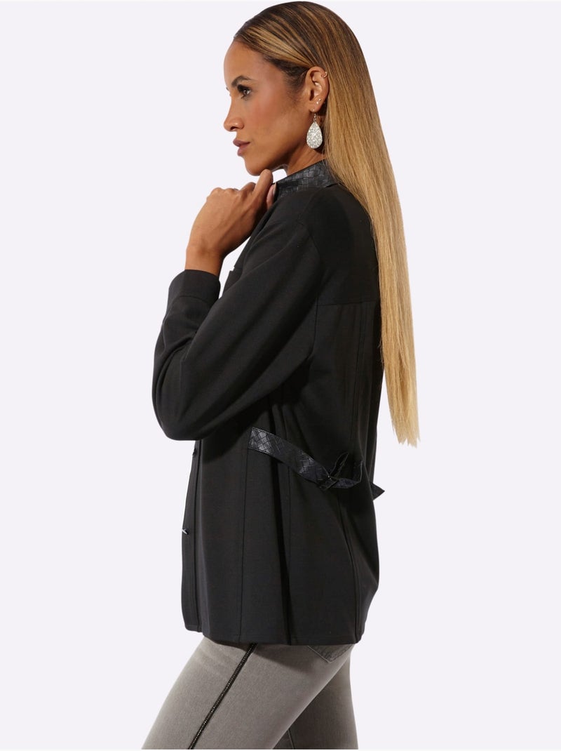Veste Légère Mélange De Viscose Doux - Taille Standard - Helline Noir - Kiabi
