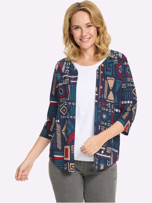 Veste Légère Motif Ethnique Tendance - Taille Standard - Moda Vilona - Kiabi