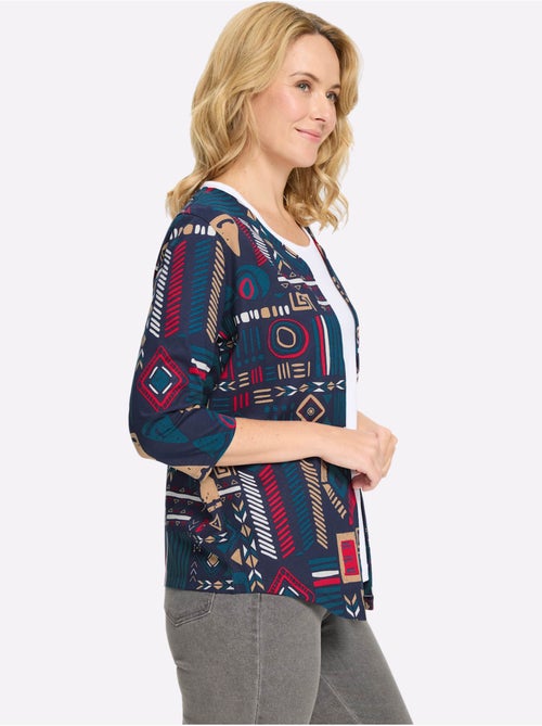 Veste Légère Motif Ethnique Tendance - Taille Standard - Moda Vilona - Kiabi