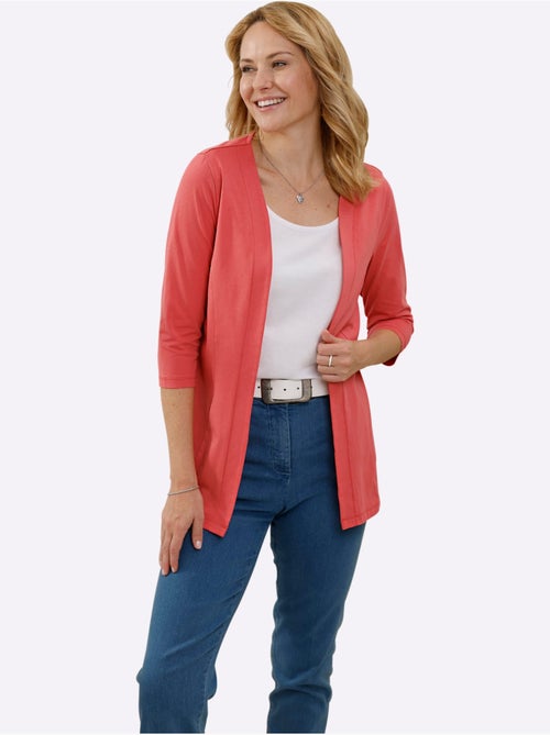 Veste légère ouverte avec coutures princesse et manches 3/4 - Taille standard - Moda Vilona - Kiabi