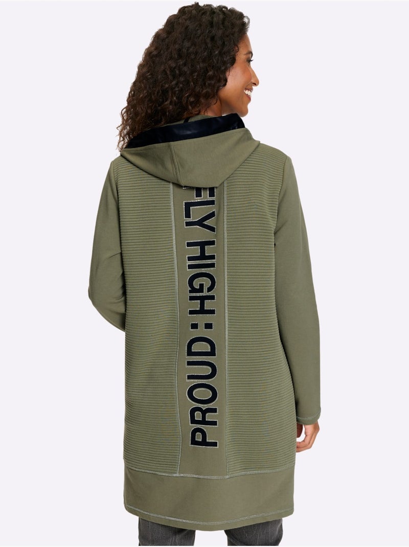 Veste Légère Qualité Sweatshirt Agréable - Taille Standard - Helline Kaki - Kiabi