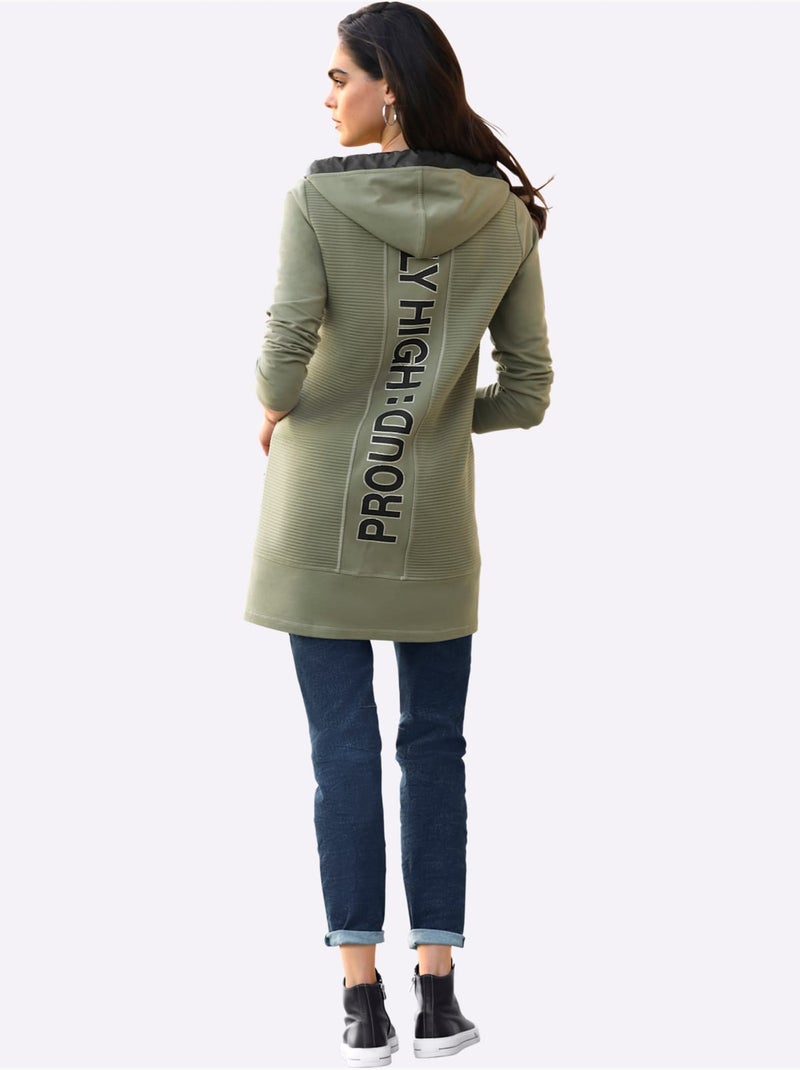 Veste Légère Qualité Sweatshirt Agréable - Taille Standard - Helline Kaki - Kiabi