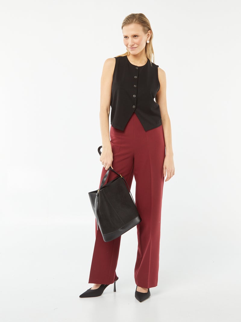 Veste légère sans manches avec ouverture boutonnée noir - Kiabi
