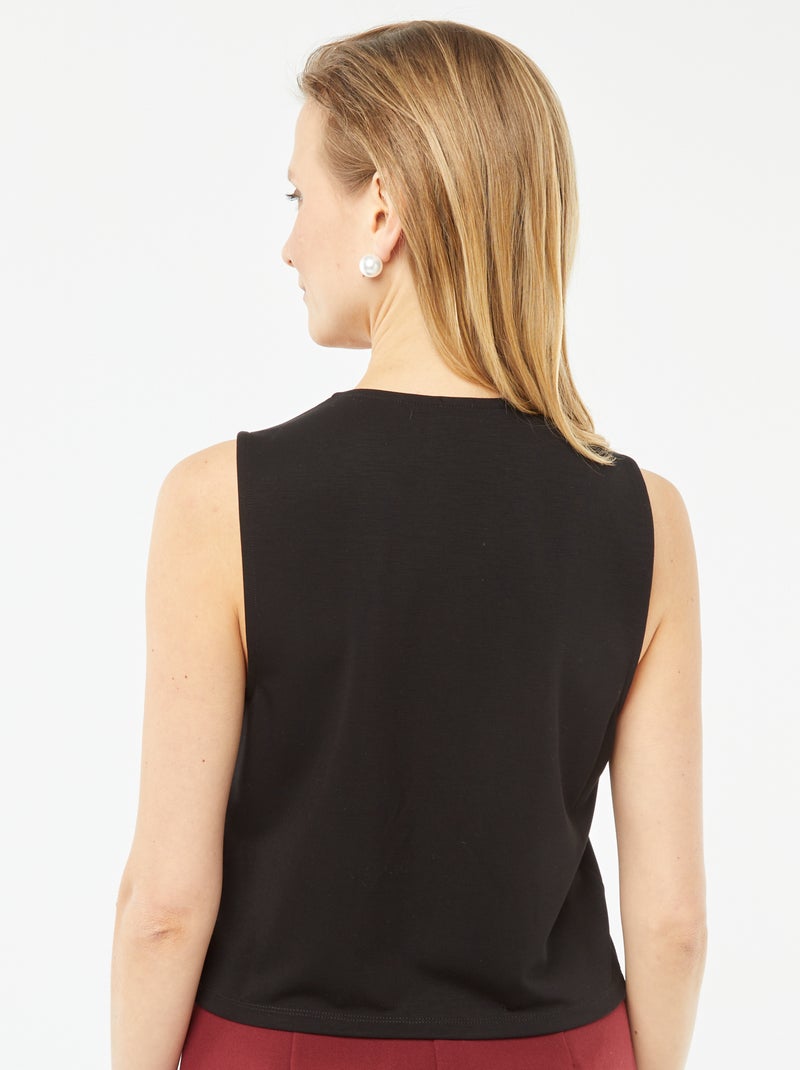 Veste légère sans manches avec ouverture boutonnée noir - Kiabi