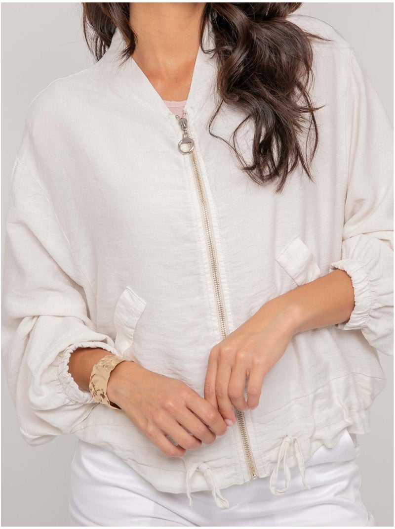 Veste légère zipée ULEO Ecru - Kiabi