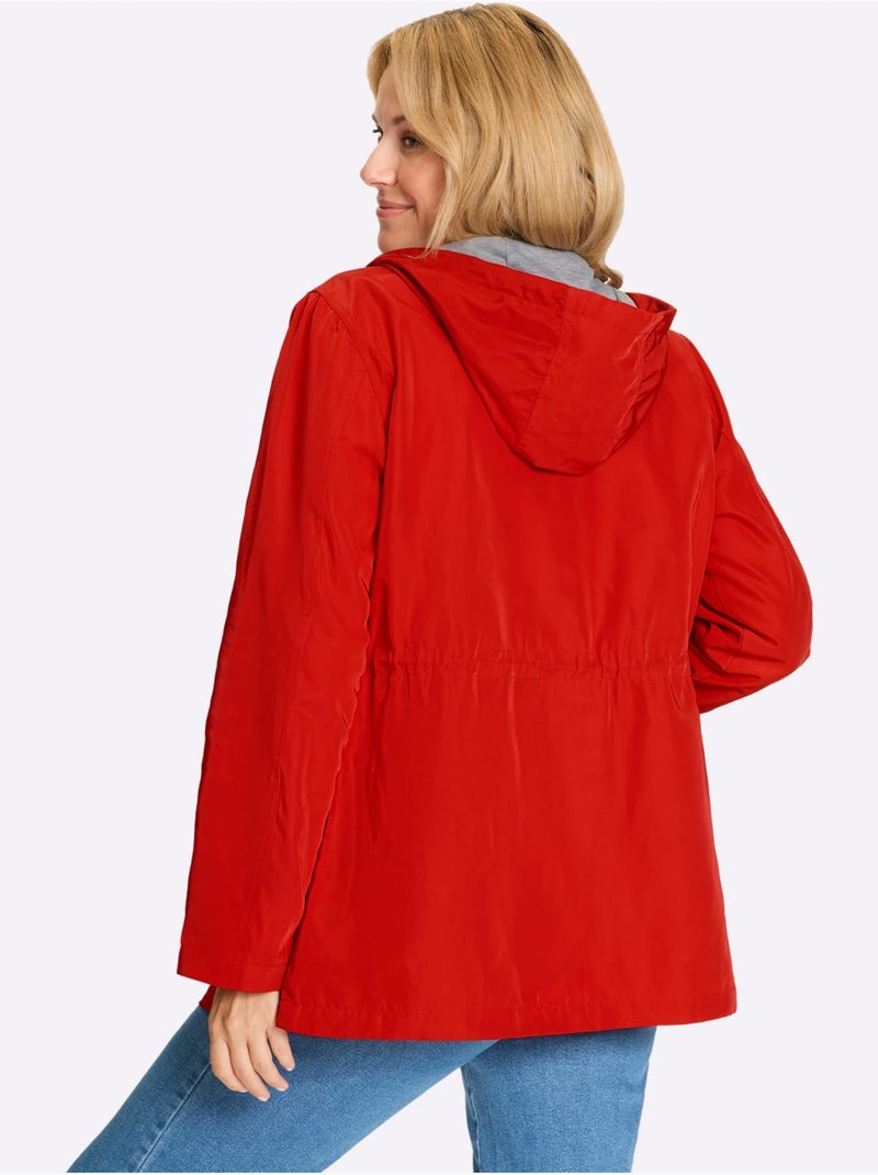 Veste légèrement doublée avec capuche à poches et taille ajustable - Taille standard - Moda Vilona Rouge - Kiabi