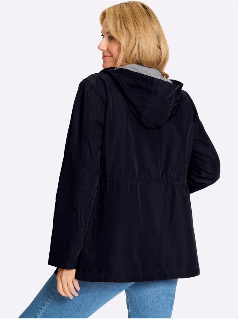 Veste légèrement doublée avec capuche et poches à rabat - Taille standard - Moda Vilona Bleu marine - Kiabi