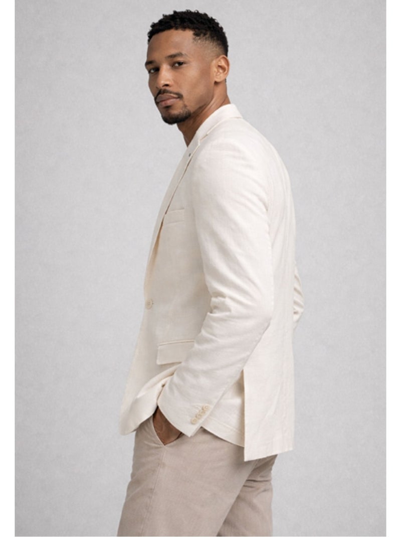 Veste lin Kebello Blanc - Kiabi