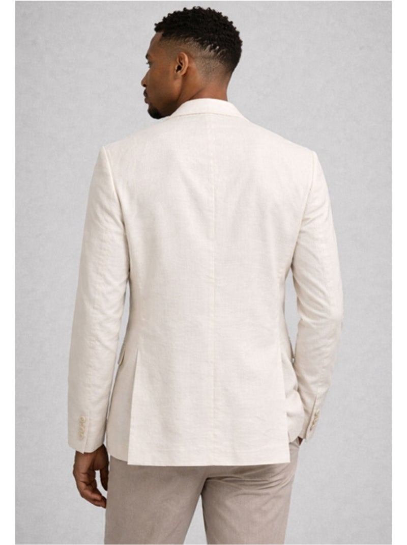 Veste lin Kebello Blanc - Kiabi