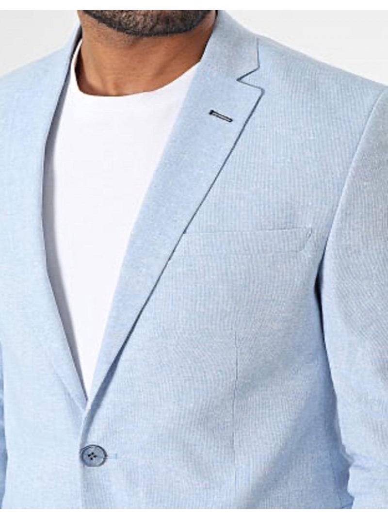 Veste lin Kebello Bleu ciel - Kiabi