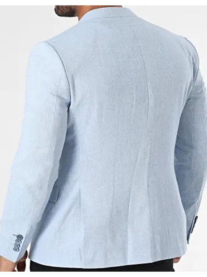 Veste lin Kebello Bleu ciel - Kiabi