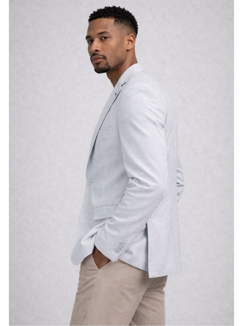 Veste lin Kebello Bleu ciel - Kiabi