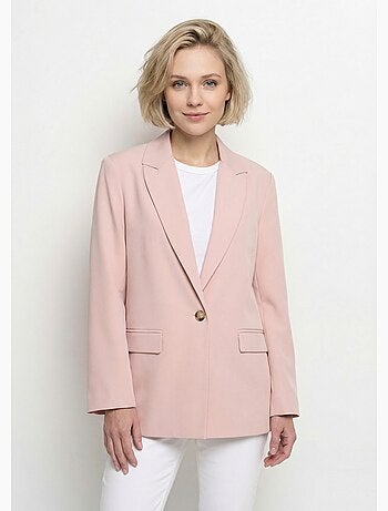 Veste longue 1 bouton avec col tailleur - Afibel