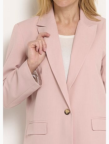 Veste longue 1 bouton avec col tailleur - Afibel