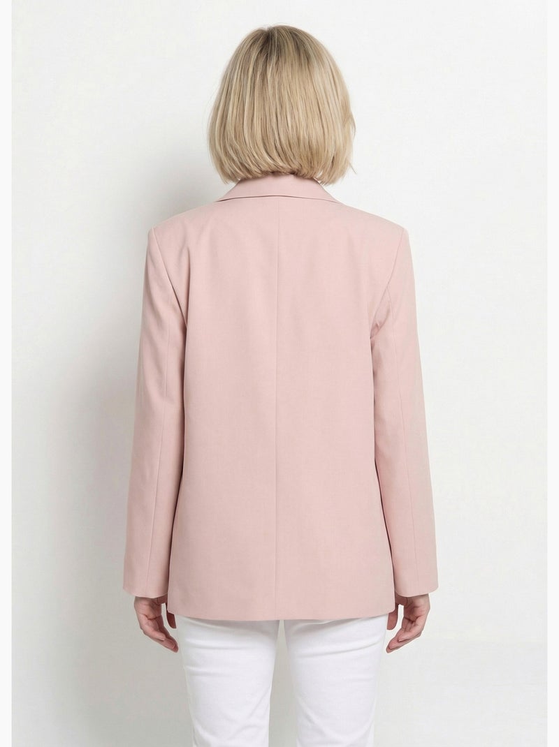 Veste longue 1 bouton avec col tailleur - Afibel Rose - Kiabi