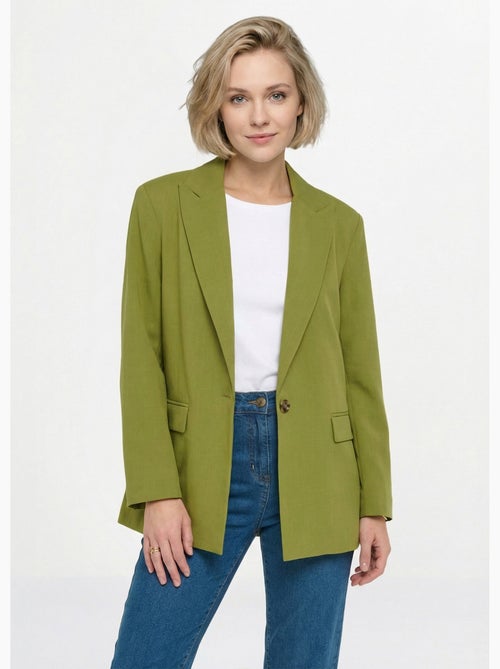 Veste longue 1 bouton avec col tailleur - Afibel - Kiabi