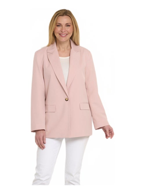 Veste longue 1 bouton avec col tailleur - Kiabi