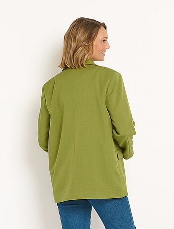 Veste longue 1 bouton avec col tailleur