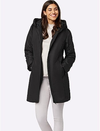 Veste longue avec capuche à poches et bords-côtes confortables - Taille standard - Moda Vilona