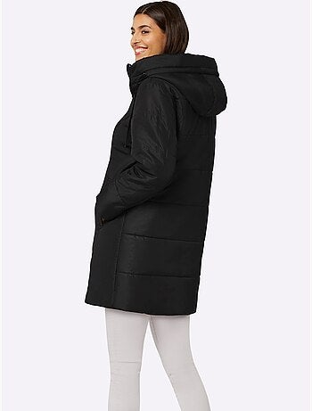 Veste longue avec capuche à poches et bords-côtes confortables - Taille standard - Moda Vilona
