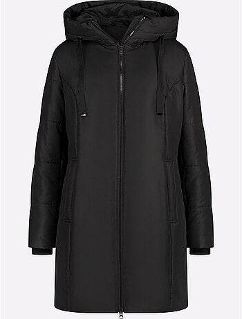 Veste longue avec capuche à poches et bords-côtes confortables - Taille standard - Moda Vilona