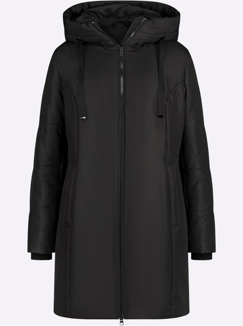 Veste longue à capuche avec poches et bords-côtes confortables - Taille standard - Moda Vilona - Kiabi