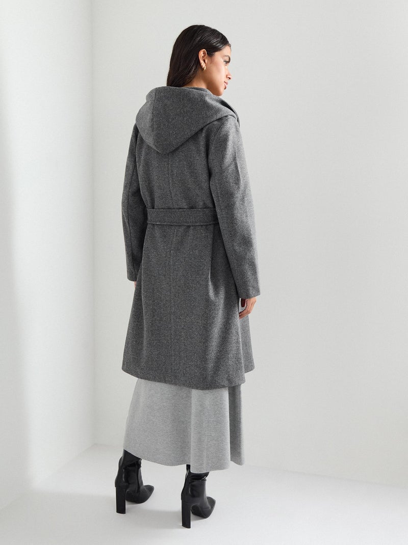 Veste longue à capuche, MO Fashion Gris - Kiabi