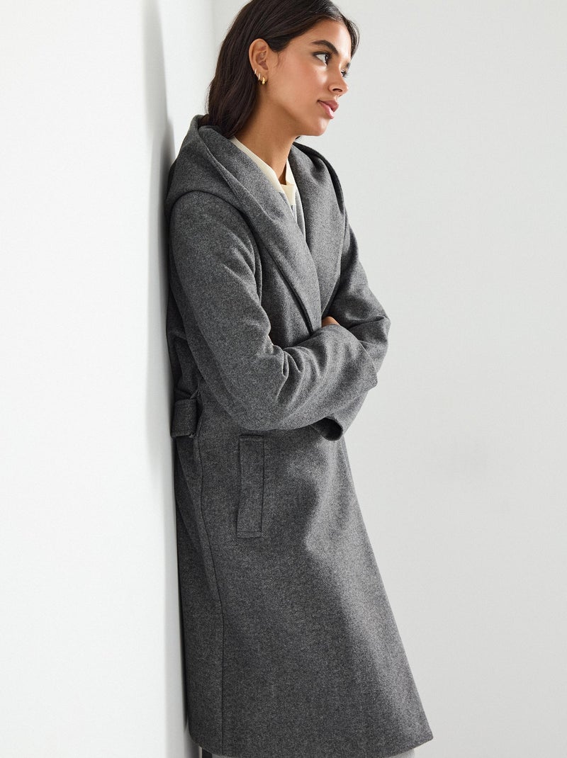 Veste longue à capuche, MO Fashion Gris - Kiabi