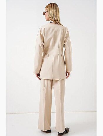Veste longue à ceinture et col en v bdart