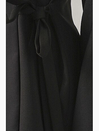Veste longue à ceinture et col en v bdart
