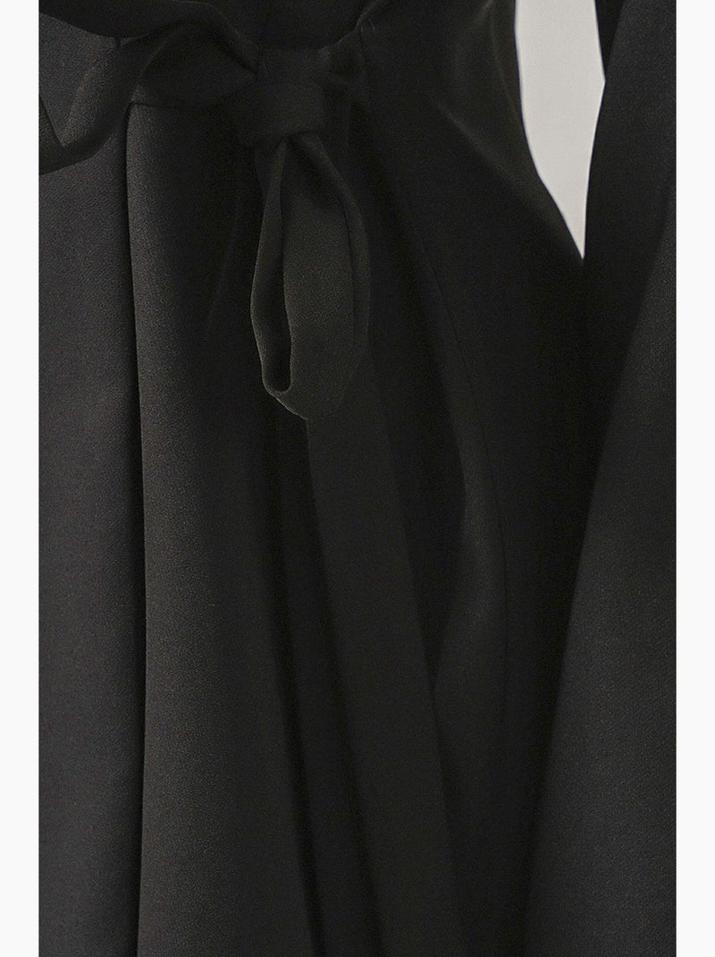 Veste longue à ceinture et col en v bdart Noir - Kiabi