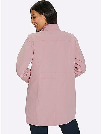 Veste longue avec col montant et boutons imitation corne - Taille standard - Moda Vilona