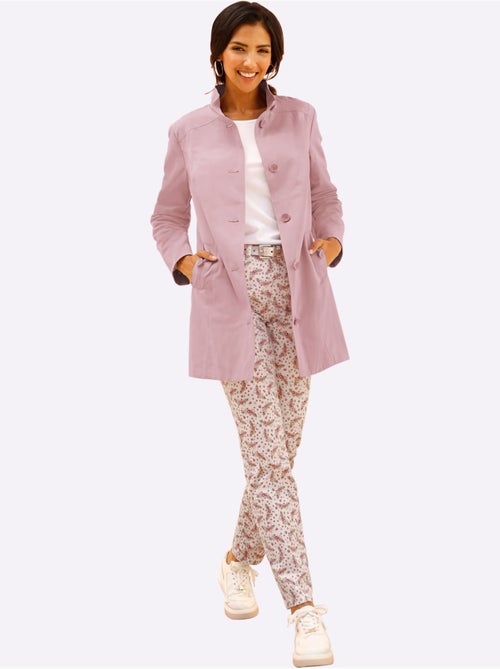 Veste longue à col montant avec boutons imitation corne et poches - Taille standard - Moda Vilona - Kiabi Veste longue à col montant avec boutons imitation corne et poches - Taille standard - Moda Vilona - Kiabi