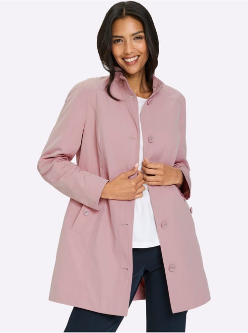 Veste longue à col montant avec boutons imitation corne et poches - Taille standard - Moda Vilona - Kiabi Veste longue à col montant avec boutons imitation corne et poches - Taille standard - Moda Vilona - Kiabi