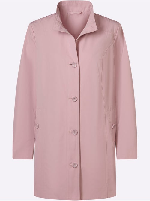 Veste longue à col montant avec boutons imitation corne et poches - Taille standard - Moda Vilona - Kiabi Veste longue à col montant avec boutons imitation corne et poches - Taille standard - Moda Vilona - Kiabi