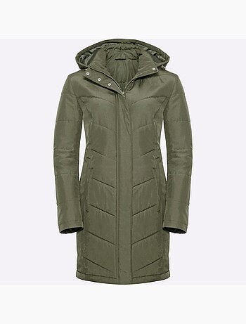 Veste longue à col montant avec capuche amovible et poches pratiques - taille standard - moda vilona