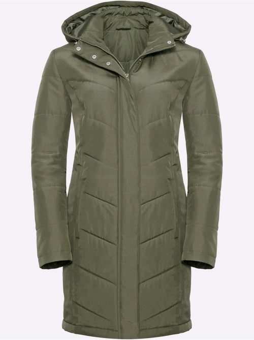Veste longue à col montant avec capuche amovible et poches pratiques - Taille standard - Moda Vilona - Kiabi
