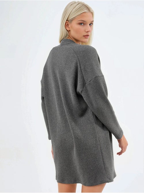 Veste longue à col ouvert en maille lurex busem - Kiabi Veste longue à col ouvert en maille lurex busem - Kiabi